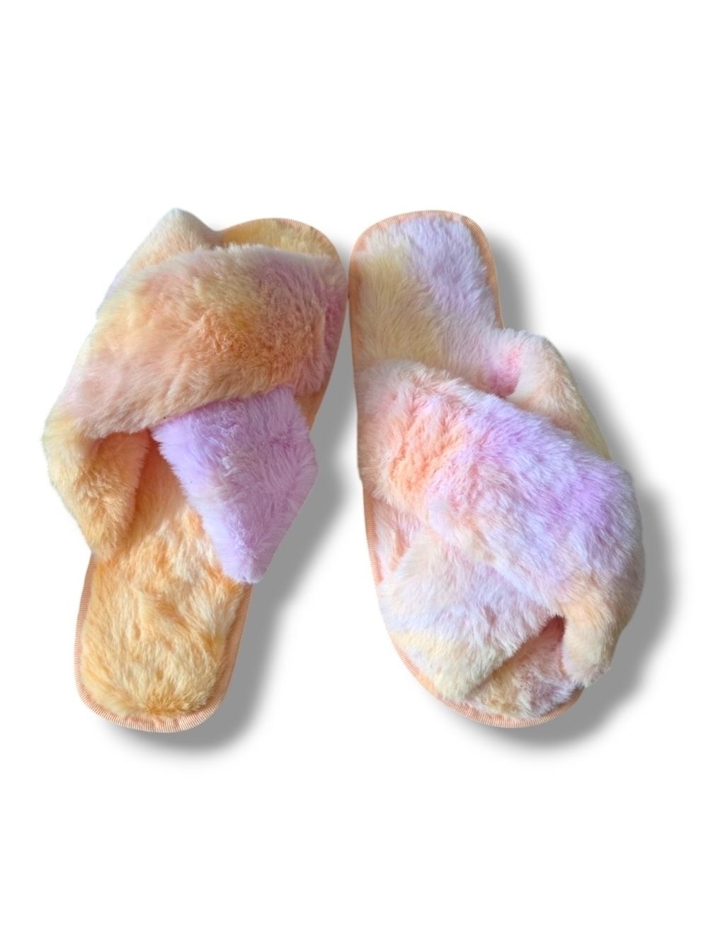 NWT Orange Sherbert Fuzzy Slippers 9/ 9.5